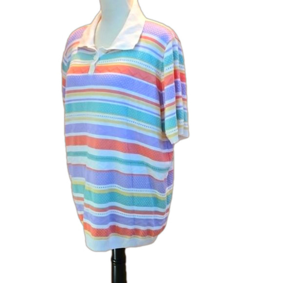 Alfred Dunner Women's size 2X Pastel Striped Top - Picture 2 of 9